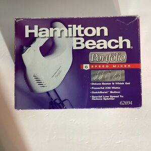 Hamilton Beach Portfolio 6 Speed Mixer, 230 Watts, quick burst,special low speed